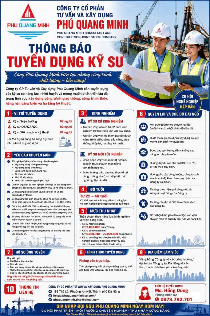 Thông báo tuyển dụng kỹ sư